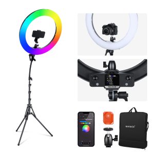 Professional 18-inch LED Ring Light with Sturdy Tripod