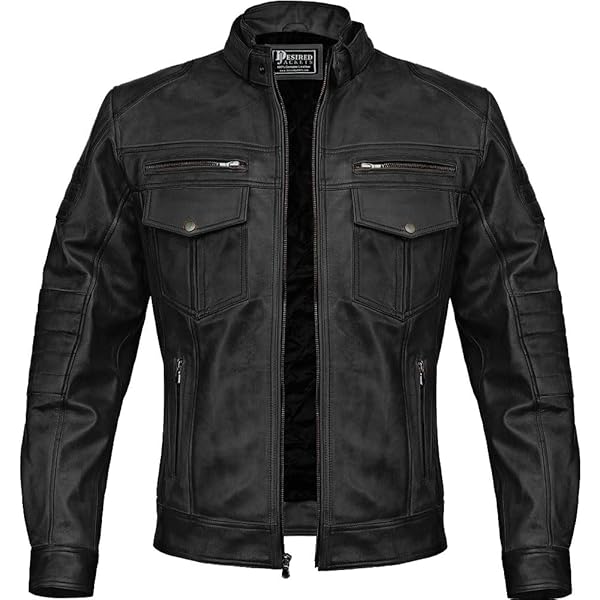 Premium Heavyweight Black Leather Biker Jacket