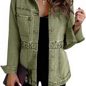 Rugged Earth-Tone Distressed Denim Jacket