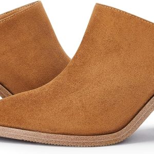 Sleek Tan Leather Closed-Toe Gentle Mule Sandals