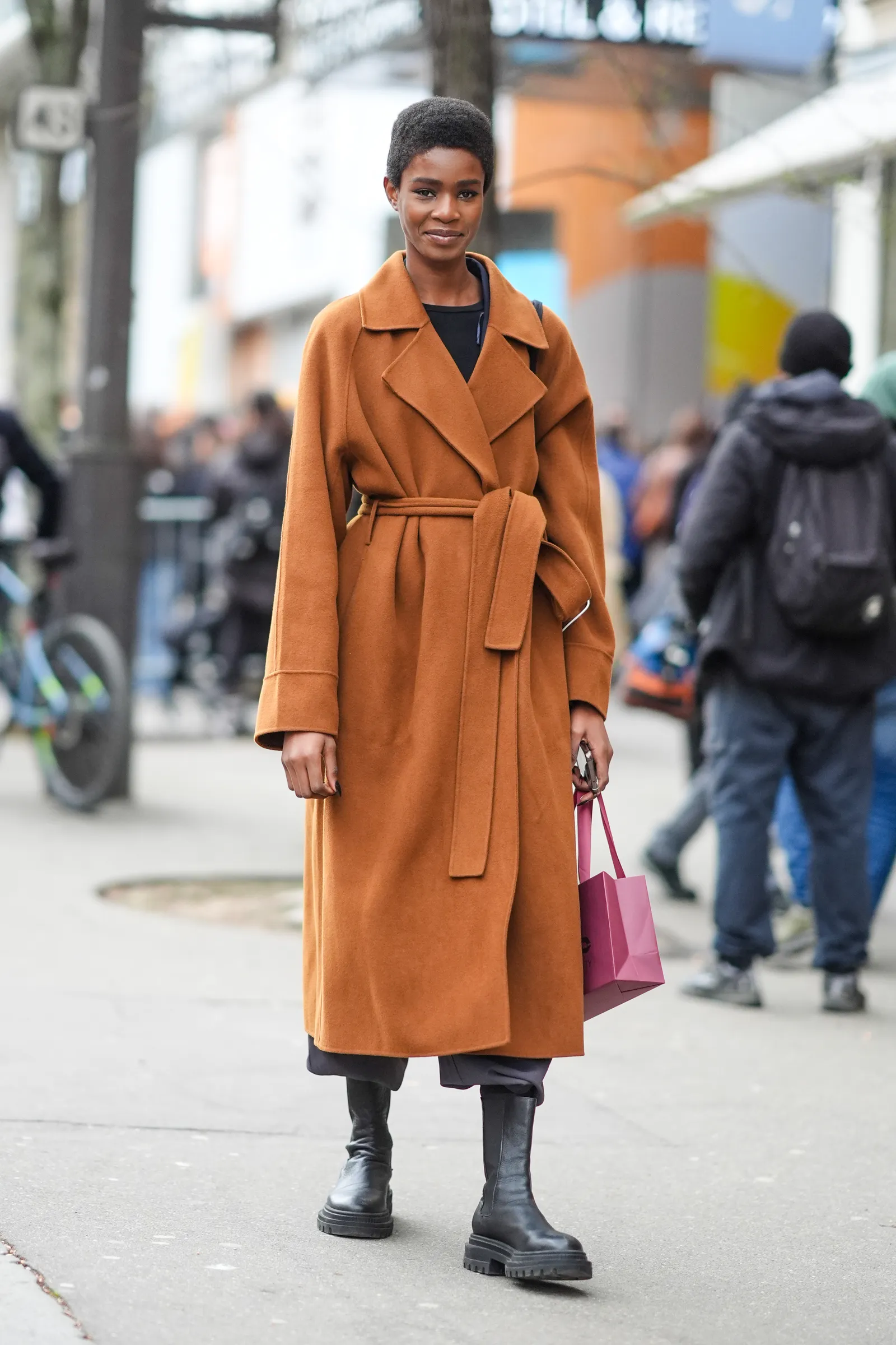 Classic Camel Wool Trench Coat (Hollywood Style)