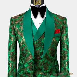 Luxury Emerald Green Tuxedo (With Black Satin Lapels)