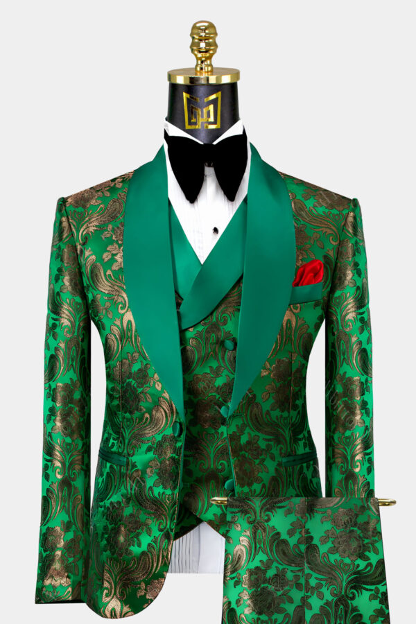 Luxury Emerald Green Tuxedo (With Black Satin Lapels)