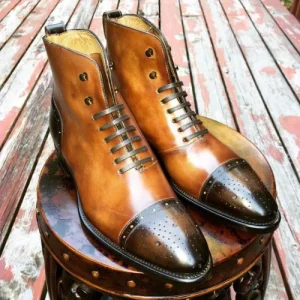 Premium Handcrafted Tan Leather Chelsea Boots