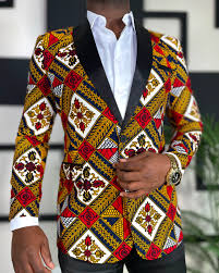 Modern Ankara Print Slim-Fit Blazer